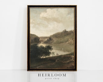 Vertical Landscape Prints Wall Art | Vintage Painting Print | ART PRINTS | Lakeview II