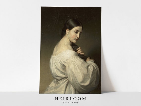 Vintage Print Woman Portrait Art | Art Print Woman | SHIPPED PRINTS | Nightgown
