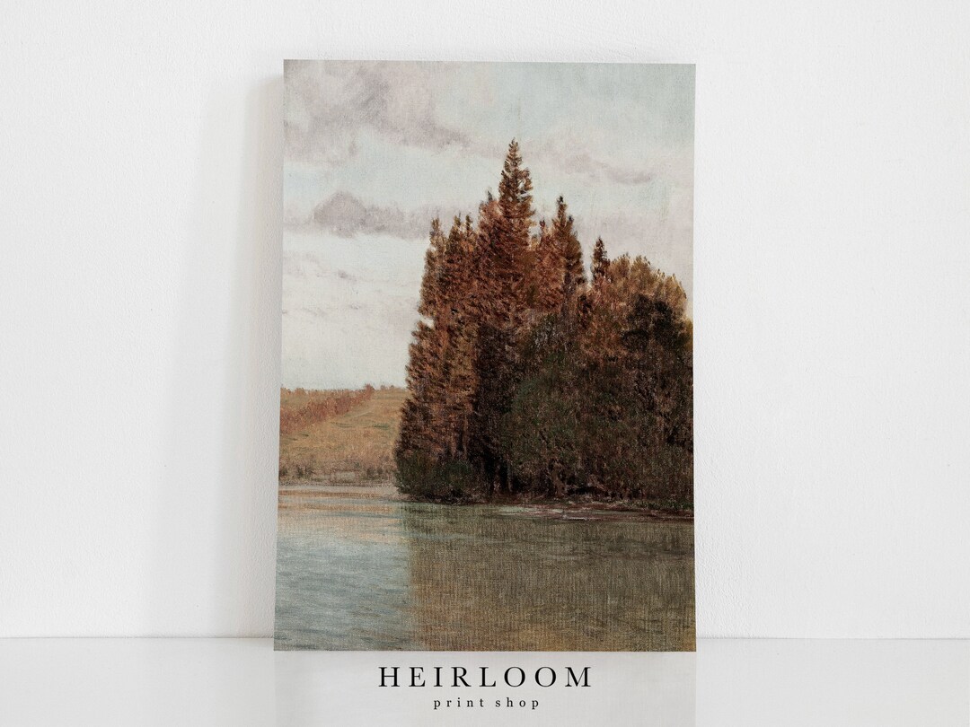 Fall Lake Painting | Autumn Landscape Art | MAILED PRINTS | Autumn Lake ...