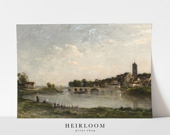Vintage Landscape Painting | Vintage Poster | Oil Painting | FINE ART PRINT | Before Dusk