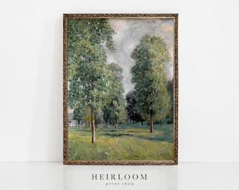 French Landscape Print | Vertical Art | Park Trees