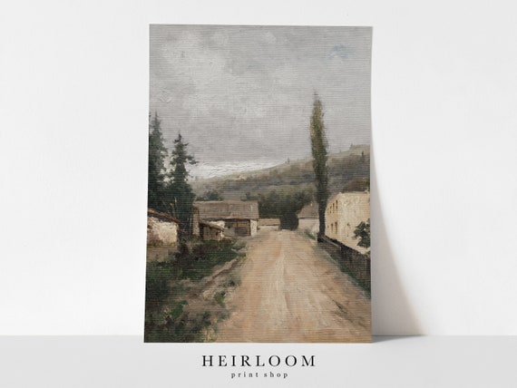 Vintage Oil Painting | French Landscape Print | European Prints | SHIPPED PRINTS | Provincial