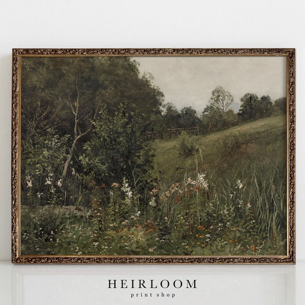 PHYSICAL PRINTS | Canvas Art Print Vintage | Country Landscape Painting | Summer Field