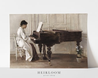 Piano Painting | Eclectic Painting Woman | Portrait | Music Art | ART PRINTS | Piano