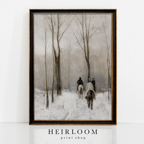 Country Winter Art | Neutral Christmas | Winter Farmhouse | SHIPPED PRINTS | Winter Riders