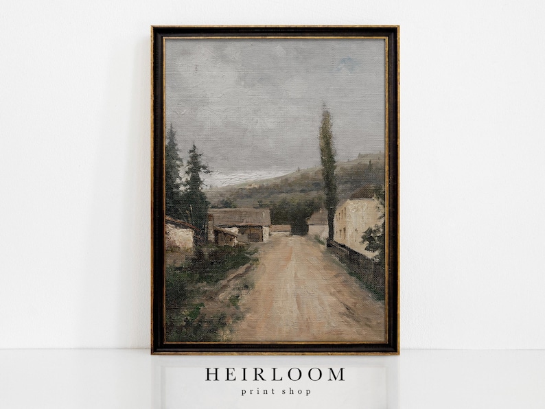 Vintage Oil Painting | French Landscape Print | European Prints | SHIPPED PRINTS | Provincial image 1