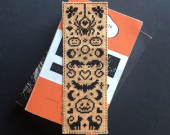 Happy Halloween Bookmark - Cross Stitch Pattern (Beginner) | Instant pdf Download