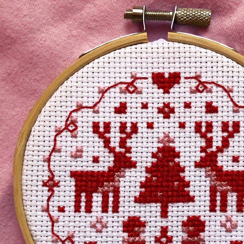 Two Colour Christmas - 4 Inch Cross Stitch Pattern | Instant Pdf ...