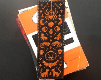 Unhappy Halloween Bookmark - Cross Stitch Pattern (Beginner) | Instant pdf Download