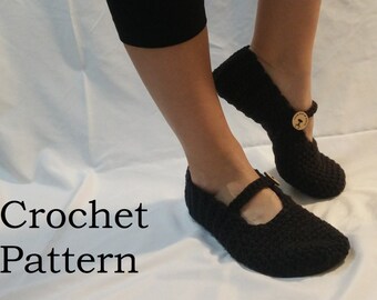 CROCHET PATTERN Lights Out Slippers (Adult: small, medium, large)