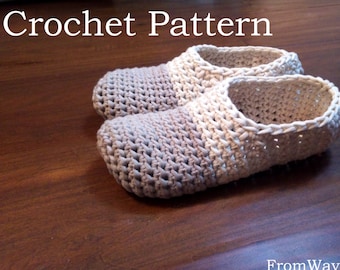 Starry Night Slippers - CROCHET PATTERN - Adult Sizes - T-Shirt Yarn Project