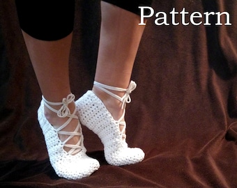 CROCHET PATTERN Ice Dancer Ballet Slipper (Adult: small, medium, large)