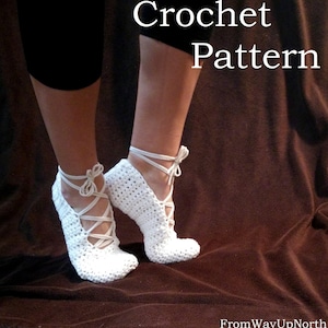 CROCHET PATTERN Ice Dancer Ballet Slipper (Adult: small, medium, large)