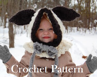 CROCHET PATTERN Lamb Hooded Cowl (Toddler, Child, Adult sizes)