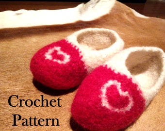 Children's Felted Slippers - Crochet Pattern (INFANT - TODDLER size 10)