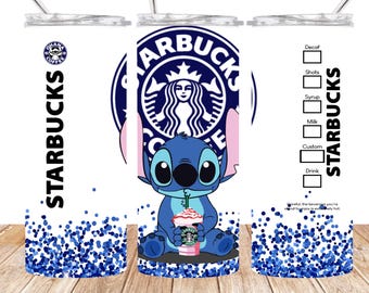 Starbucks Stitch Glitter Blue Tumbler 20oz