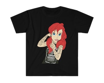 Ariel Princess Tattoo Punk Mens Women Unisex Softstyle T-Shirt