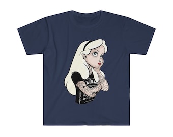 Alice White Rabbit Princess Tattoo Unisex Softstyle T-Shirt