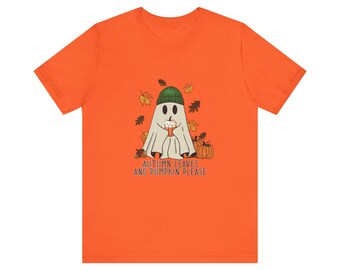Autumn Leafs Fall Season October Ghost Pumpkin Womens Favorite PNG SVG Bella Canva S