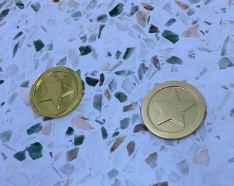 Handgemachte Gold Star Münze - Doppelseitig, Glänzend oder Matt