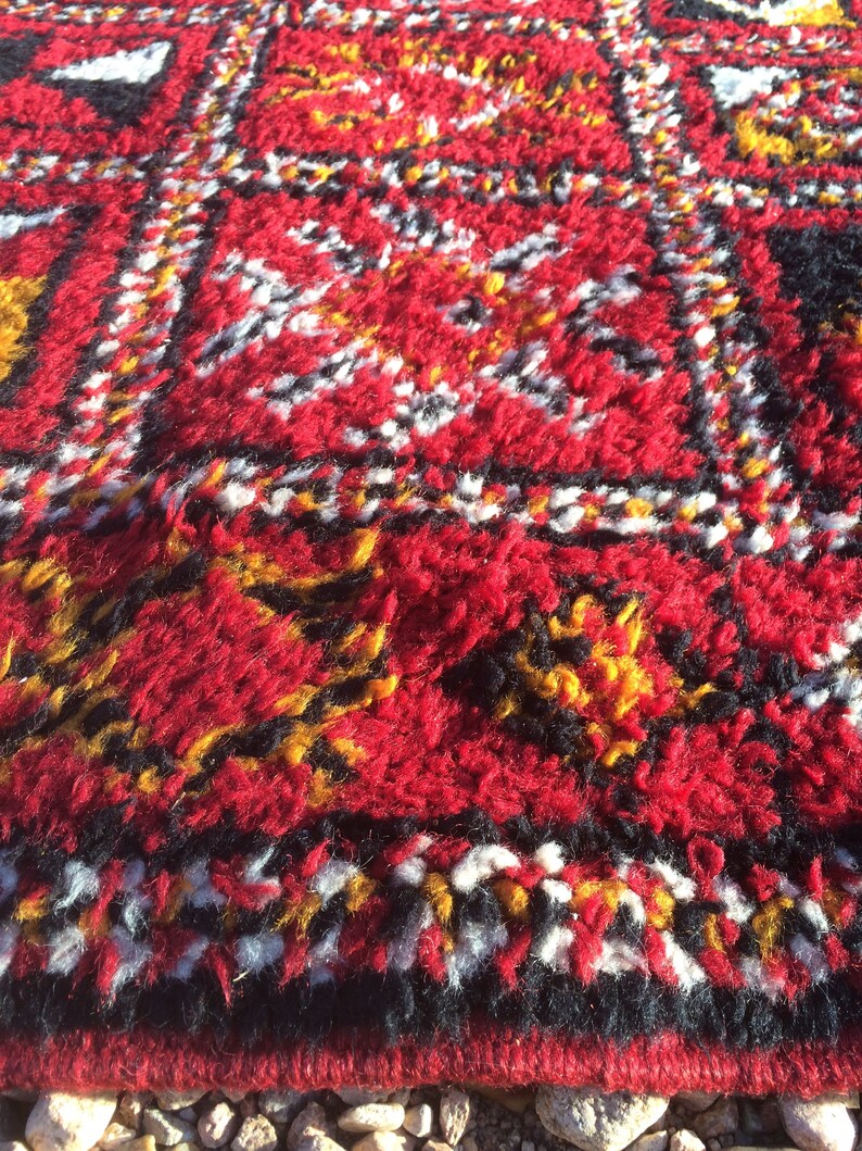 6x9 red Moroccan rug carpet Berber tribal Morocco Beni Ouarain Etsy