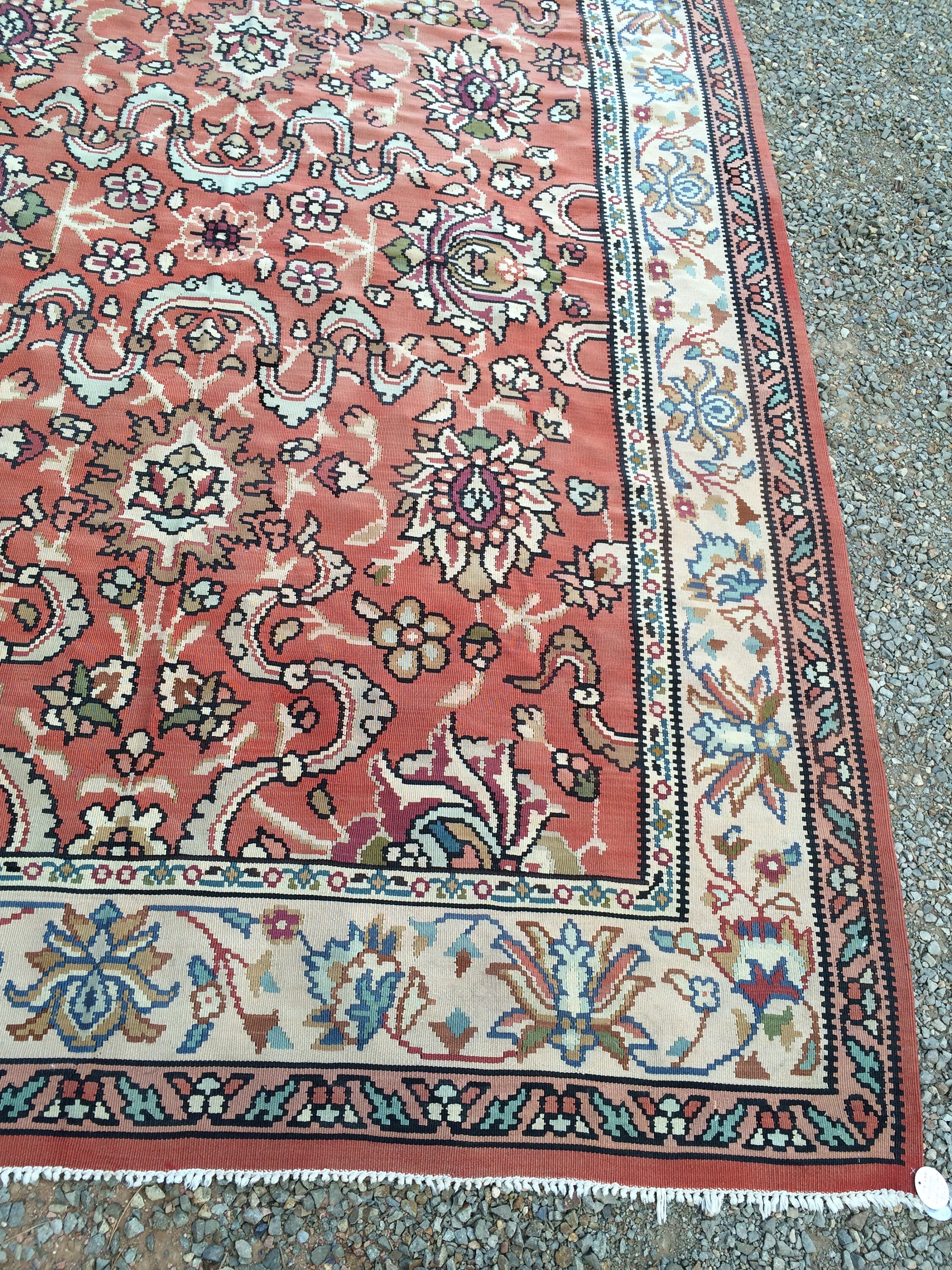 7x10 Muted Salmon Rug Balkan Balkans Romanian Kilim Large Room Size ...