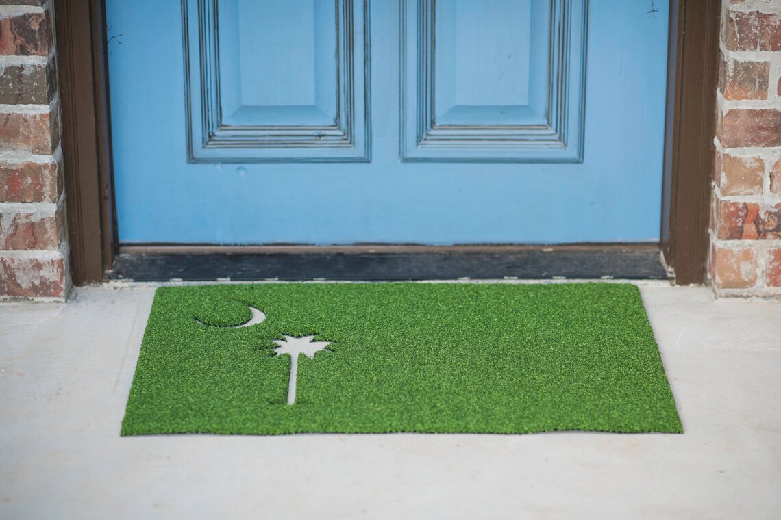 South Carolina Synthetic Grass Doormat Rug Wall Decor Etsy
