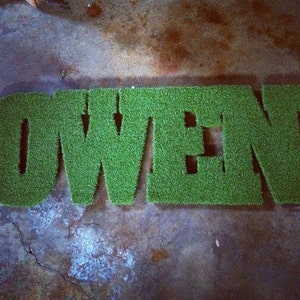 Customizable Name Synthetic Grass Rug