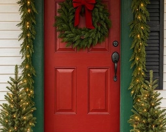 Large Christmas Tree Border Doormat | Rug