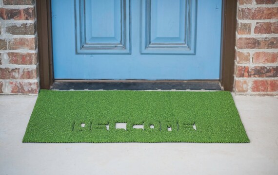 Nameplate Synthetic Grass Doormat Rug Wall Art Decor