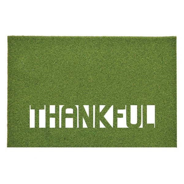 Thankful Synthetic Grass Doormat | Rug | Wall Art Decor