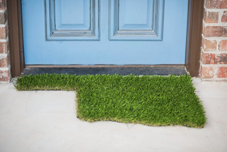Oklahoma Synthetic Grass Doormat Rug Wall Art Decor Etsy