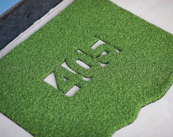 Oklahoma Area Code Synthetic Grass Doormat | Rug | Wall Art Decor