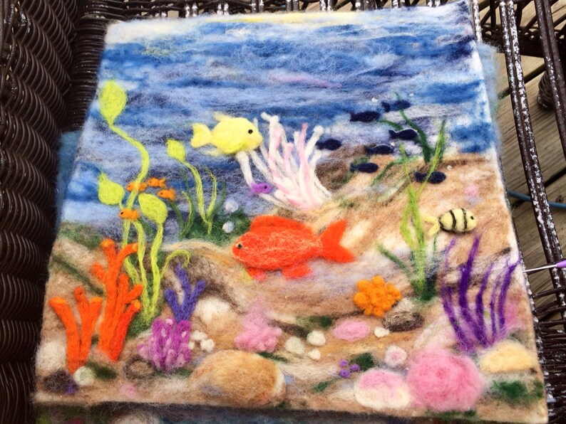 Needle Felted Wool Painting Handmade. Original OOAK Wool Etsy
