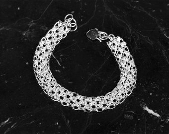 Sterling Silver Link Bracelet/ Silver Link Chain Bracelet/ Silver Chain Bracelet/ Silver Cuff Bracelet/ Silver Arm Cuff