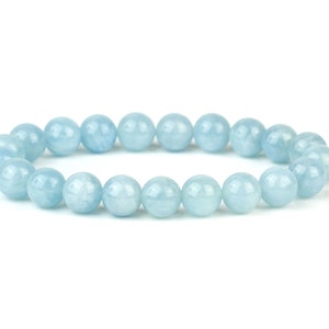 Aquamarine Bracelet, Aquamarine Beads, March Birthstone, Dainty Bracelet, Aquamarine Jewelry, Genuine Aquamarine, Bracelet Femme