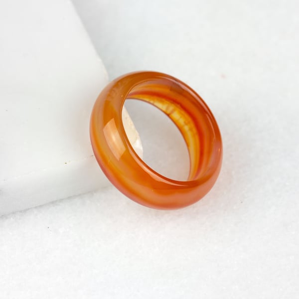 Striped Agate Ring, Striped Stone Ring, Tiger Band Ring, Sardonyx Ring, Sardonyx Band, Tiger Stripe Ring, Brown Stone Ring,