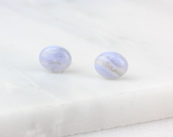 Blue Lace Agate, Agate Earrings, Blue Lace Agate Stud, Agate Stud Earrings, Something Blue, Blue Agate Studs, Silver Stud Earrings