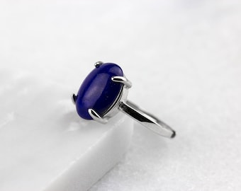 Lapis Lazuli Ring, Dainty Blue Ring, September Birthstone, Minimalist Ring, Lapis Ring, Dainty Ring , Dark Blue Stone Ring