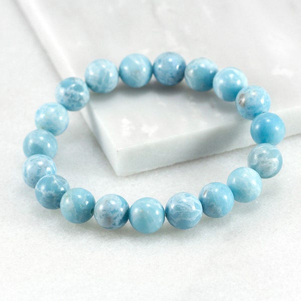 Larimar Bracelet, Calming Bracelet, Beach Jewelry Ideas, Larimar Jewelry, Pastel Blue Wedding , Aqua Beach Jewelry, Larimar Quartz
