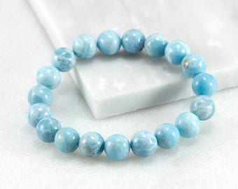 Larimar Bracelet, Calming Bracelet, Beach Jewelry Ideas, Larimar Jewelry, Pastel Blue Wedding , Aqua Beach Jewelry, Larimar Quartz