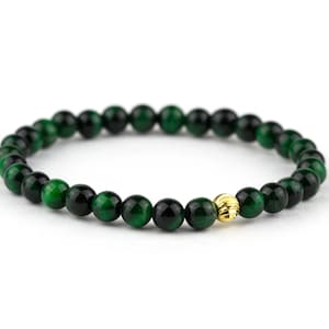 Green Tiger Eye Bracelet/ Green Bead Bracelet/ Green Stone Bracelet/ 8mm Green Tiger Eye