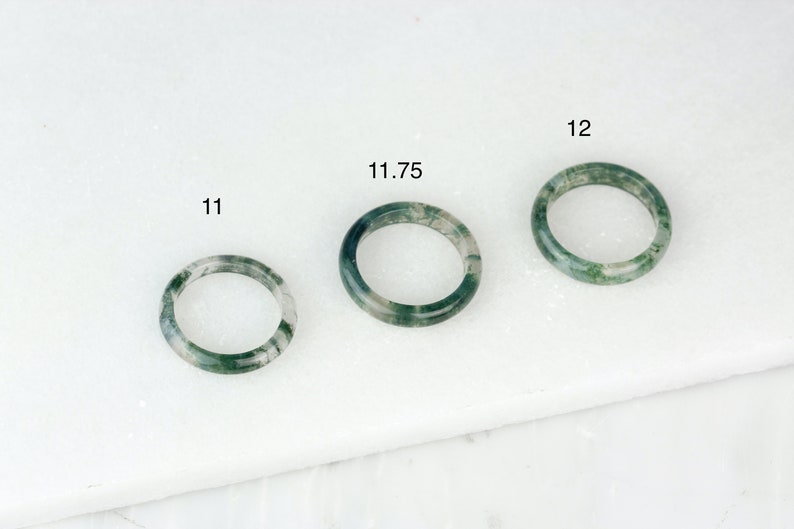 Thin Moss Agate Ring/ Thin Moss Agate Band/ Landscape Agate | Etsy