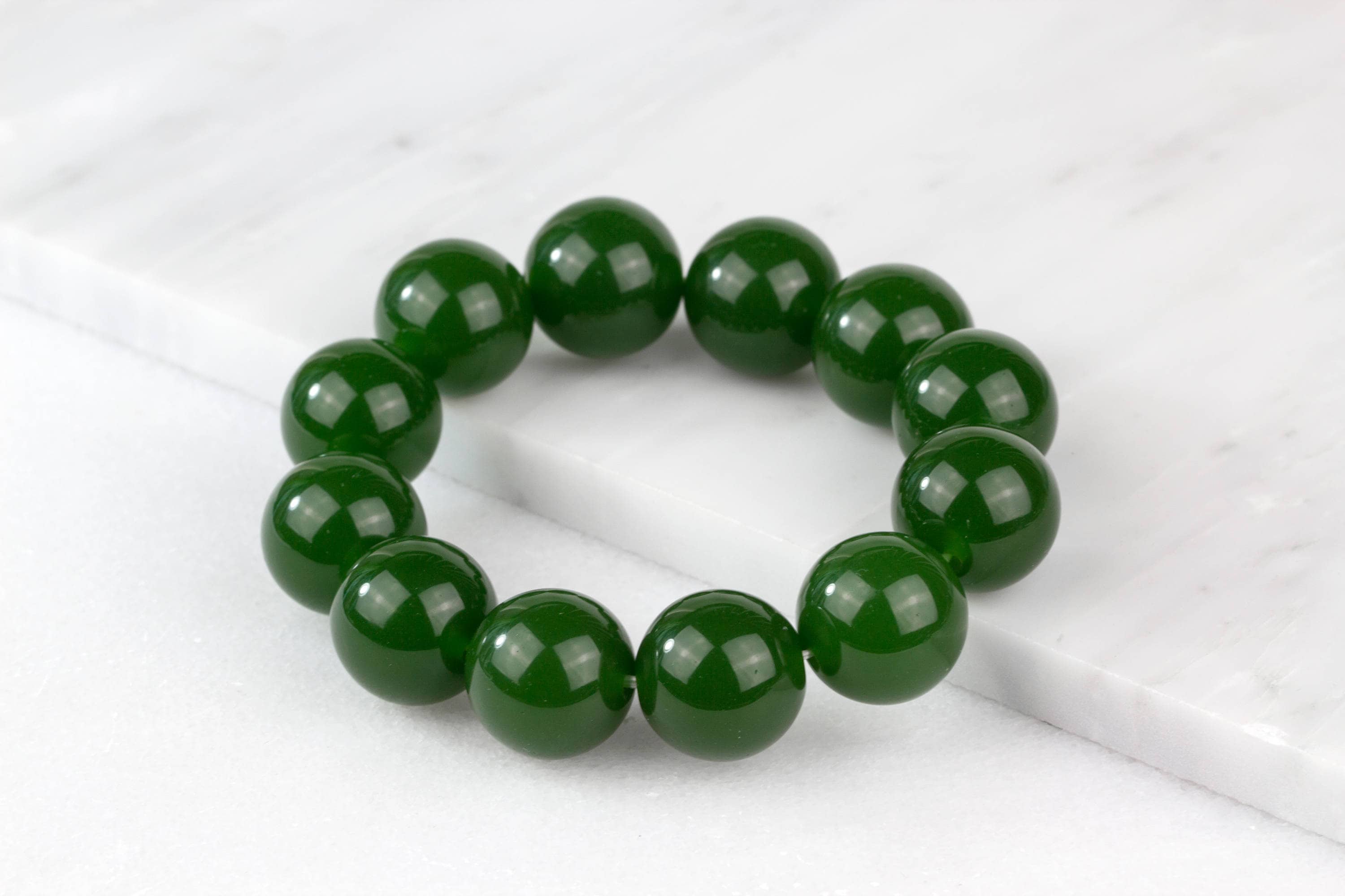 Prestige Collection: Men's Light Green Jade Bracelet - Jade Hunt