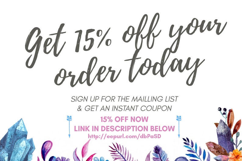 May include: Get 15% off your order today. Sign up for the mailing list and get an instant coupon. 15% off now. Link in description below: http://eepurl.com/dbPaSD