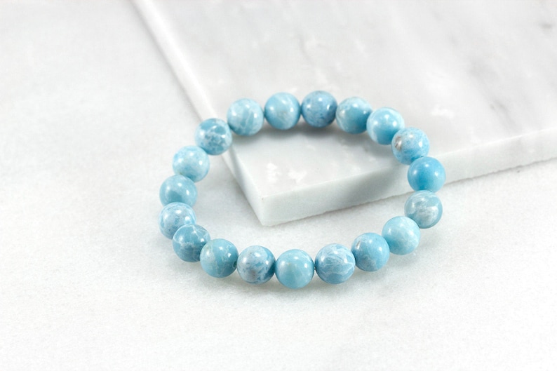 Larimar Bracelet, Calming Bracelet, Beach Jewelry Ideas, Larimar Jewelry, Pastel Blue Wedding , Aqua Beach Jewelry, Larimar Quartz zdjęcie 1