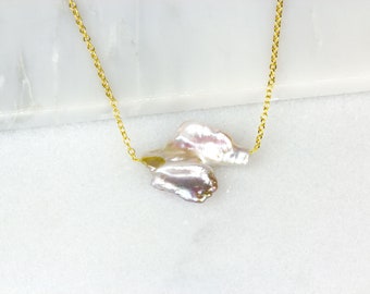 Raw Pearl Necklace/ Keishi Pearls/ Petal Pearl Necklace/ Baroque Pearls/ Natural Pearl Bridal
