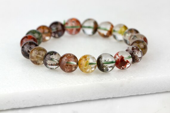 Scenic Quartz Bracelet Garden Quartz Bracelet Lodolite Bracelet
