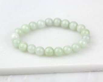 Jade Bracelet, Jade Yoga Bracelet, White Jade Bracelet, Everyday Bracelet, White Boho Bracelet, Nephrite Jade