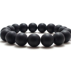 Matte Onyx Bracelet/ Black Onyx Bracelet/ Matte Stone Bracelet/ Matte Stone Jewelry/ Mens Beaded Bracelet image 1